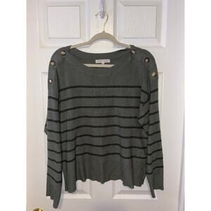 Madison & Hudson women’s striped gray and blue sweater XL